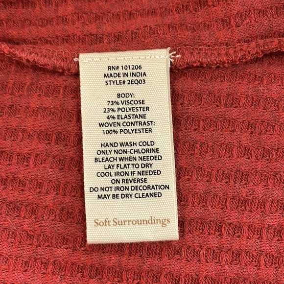 Soft Surroundings Valette Waffle Top with Rhinestone Embroidery NWT - Picture 8 of 8